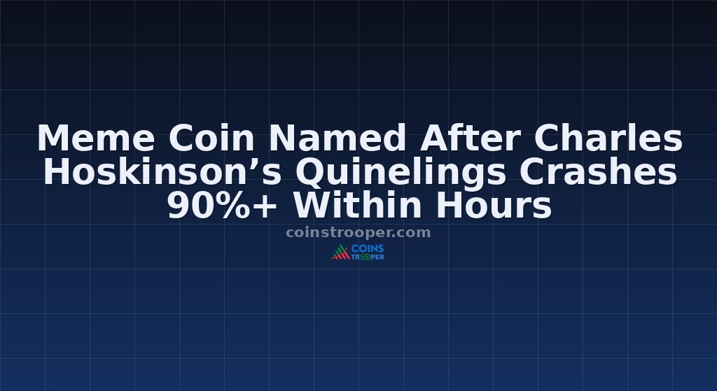 Meme Coin Named After Charles Hoskinson’s Quinelings Crashes 90%+ Within Hours
