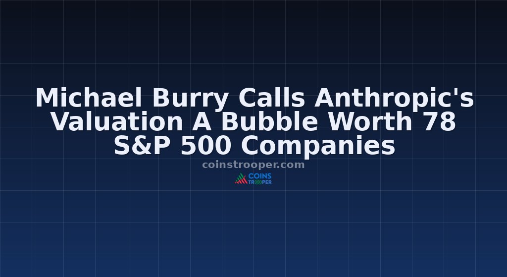 Michael Burry Calls Anthropic's Valuation A Bubble Worth 78 S&P 500 Companies