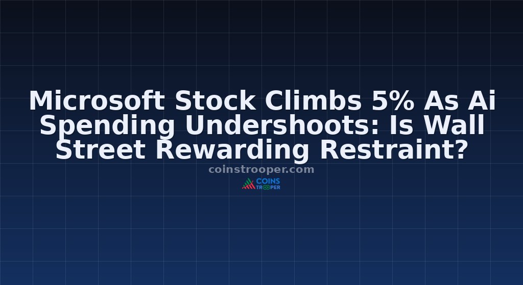 Microsoft Stock Climbs 5% As Ai Spending Undershoots: Is Wall Street Rewarding Restraint?