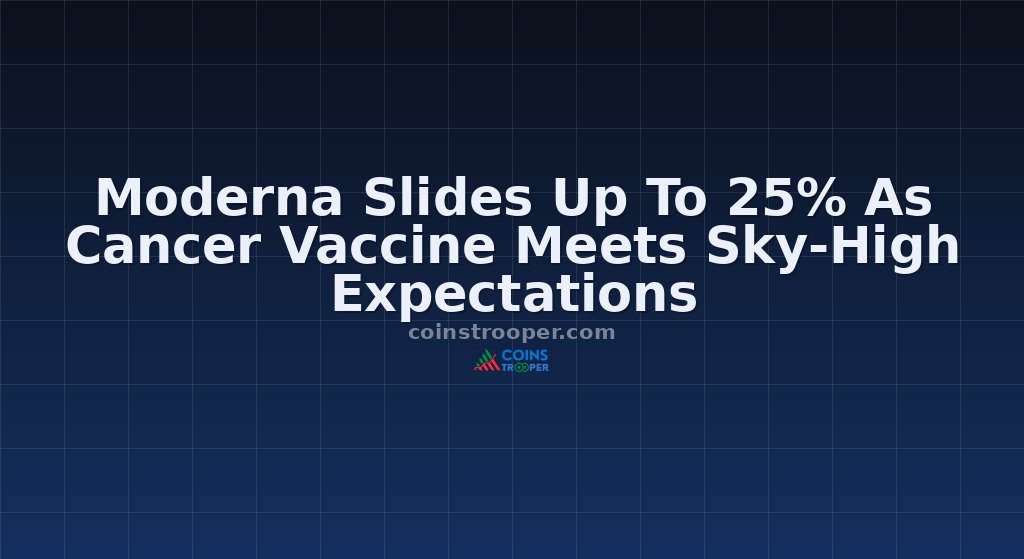 Moderna Slides Up To 25% As Cancer Vaccine Meets Sky-High Expectations