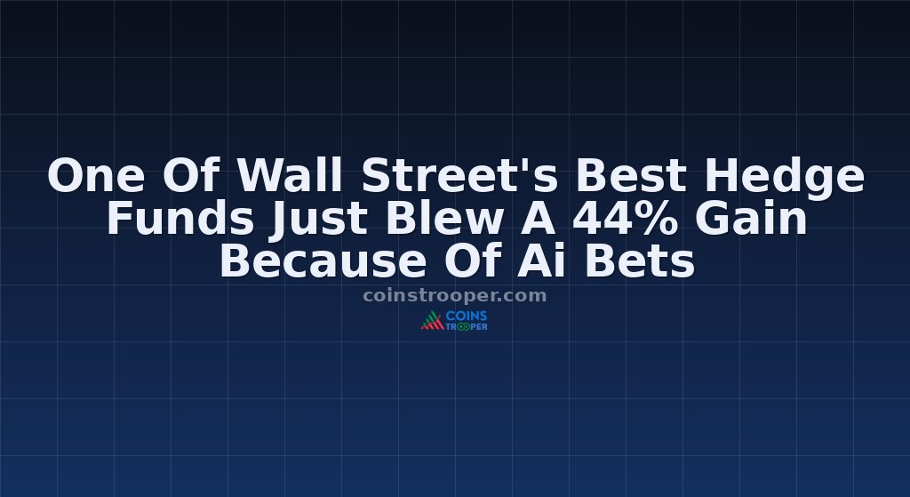 One Of Wall Street's Best Hedge Funds Just Blew A 44% Gain Because Of Ai Bets