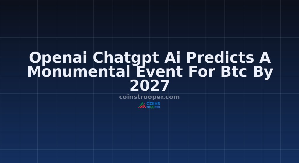 Openai Chatgpt Ai Predicts A Monumental Event For Btc By 2027