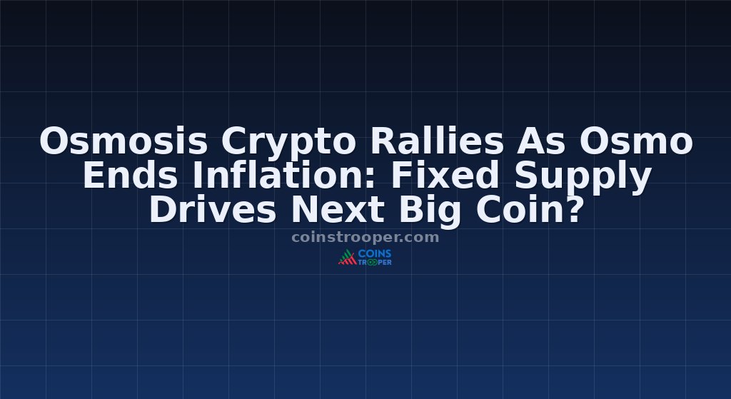 Osmosis Crypto Rallies As Osmo Ends Inflation: Fixed Supply Drives Next Big Coin?