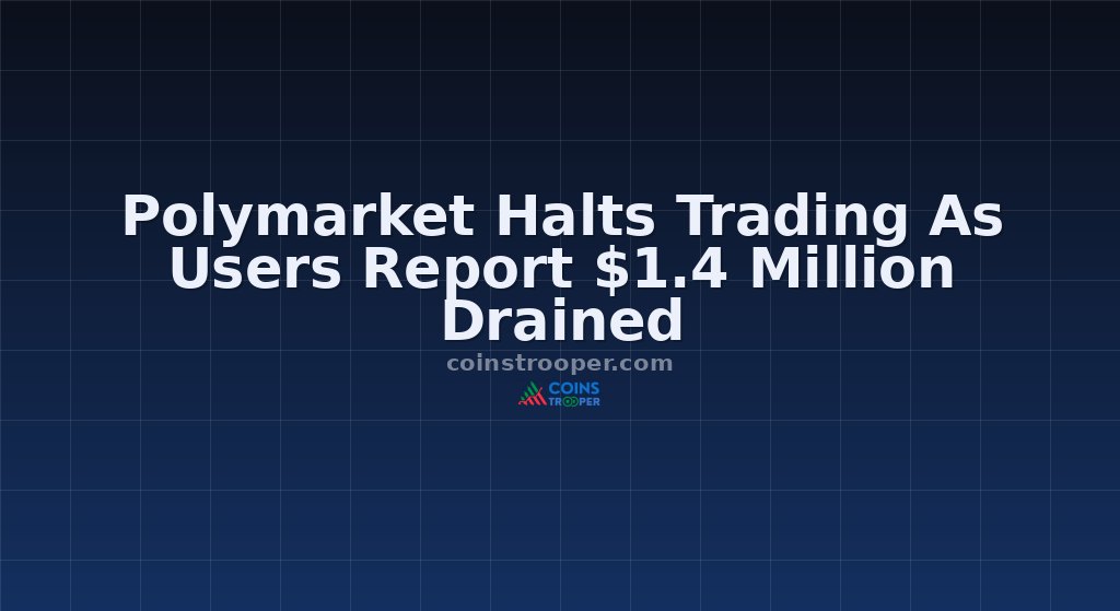 Polymarket Halts Trading As Users Report $1.4 Million Drained