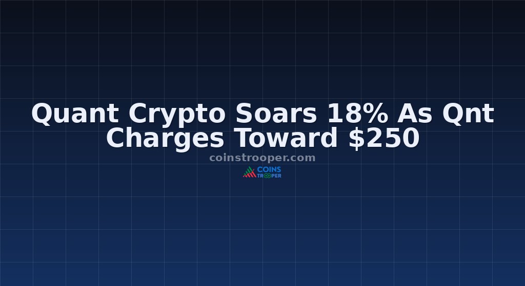 Quant Crypto Soars 18% As Qnt Charges Toward $250