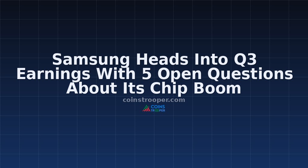 Samsung Heads Into Q3 Earnings With 5 Open Questions About Its Chip Boom