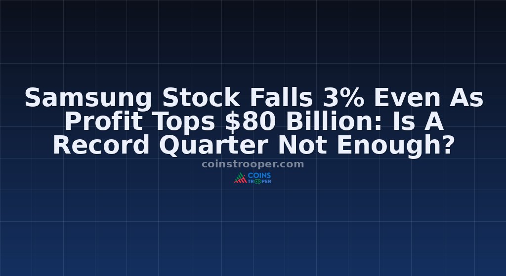 Samsung Stock Falls 3% Even As Profit Tops $80 Billion: Is A Record Quarter Not Enough?