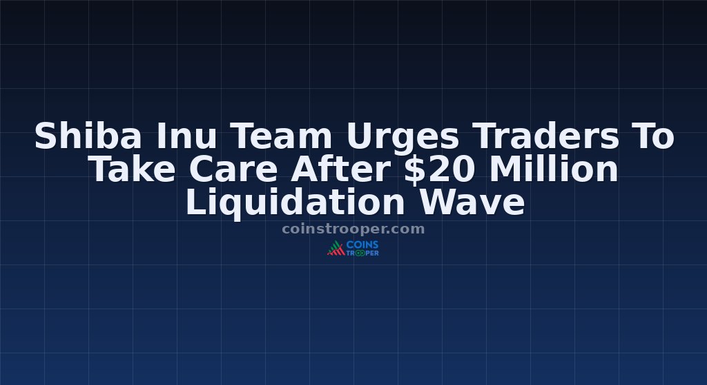 Shiba Inu Team Urges Traders To Take Care After $20 Million Liquidation Wave
