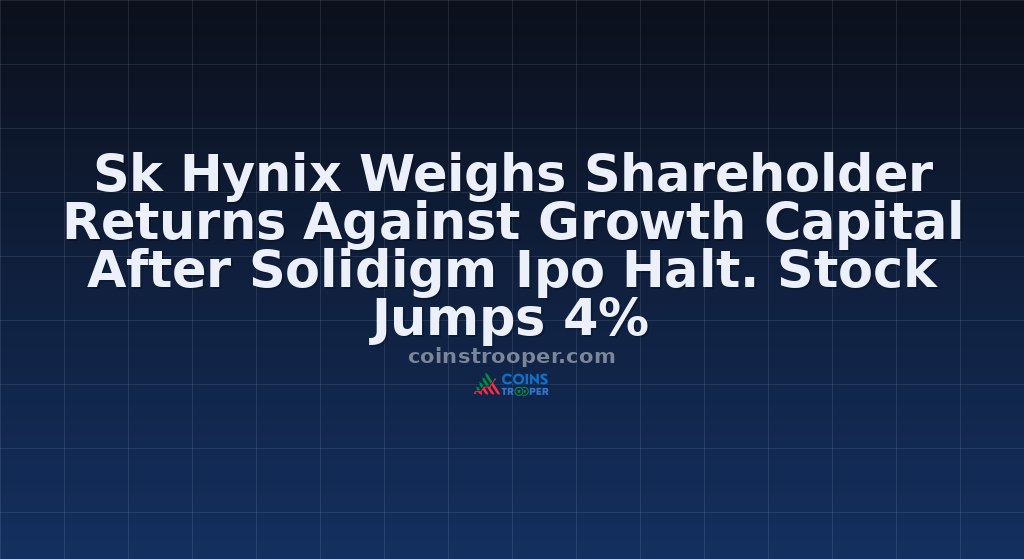 Sk Hynix Weighs Shareholder Returns Against Growth Capital After Solidigm Ipo Halt. Stock Jumps 4%