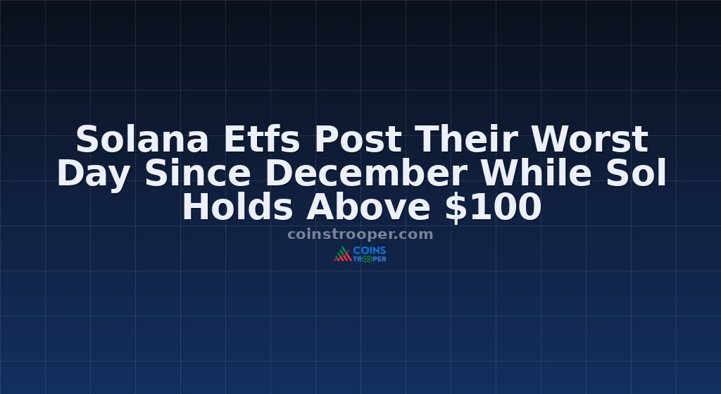 Solana Etfs Post Their Worst Day Since December While Sol Holds Above $100