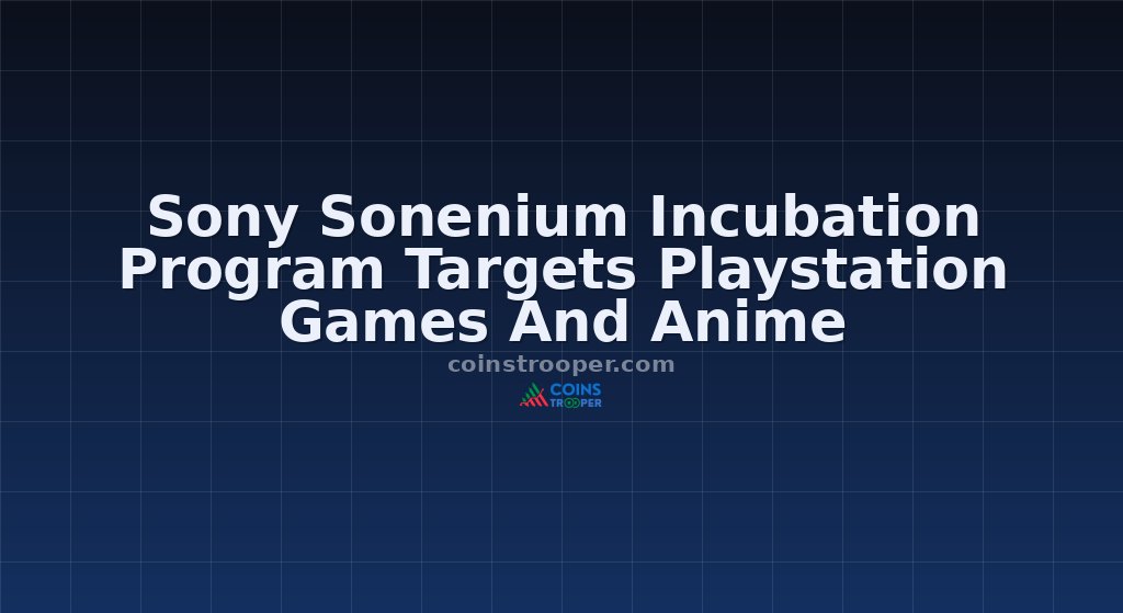 Sony Sonenium Incubation Program Targets Playstation Games And Anime