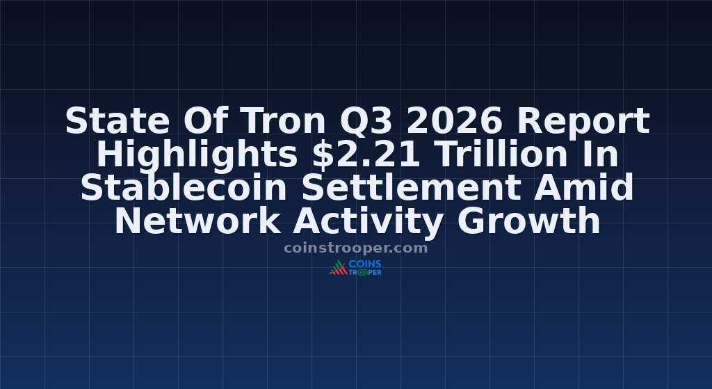 State Of Tron Q3 2026 Report Highlights $2.21 Trillion In Stablecoin Settlement Amid Network Activity Growth