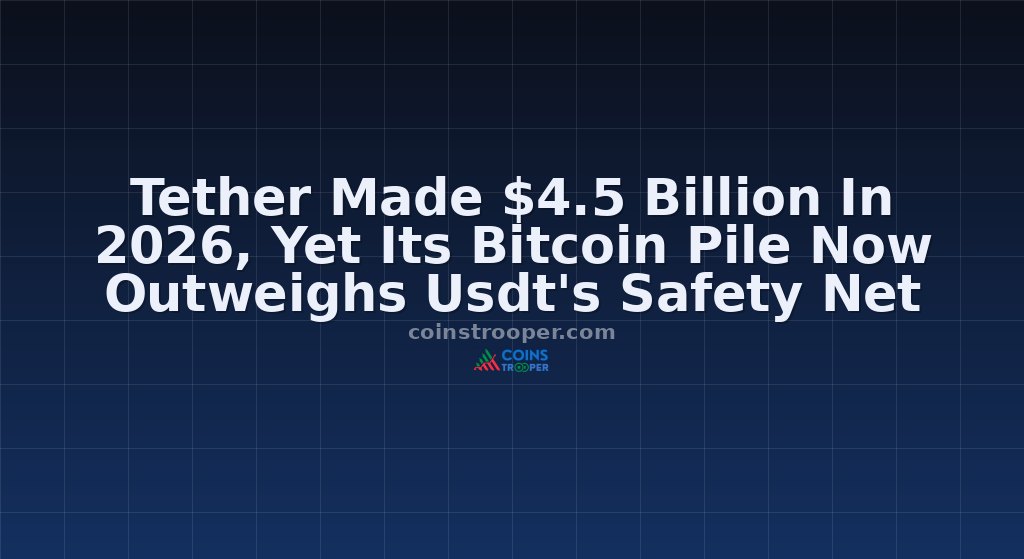 Tether Made $4.5 Billion In 2026, Yet Its Bitcoin Pile Now Outweighs Usdt's Safety Net