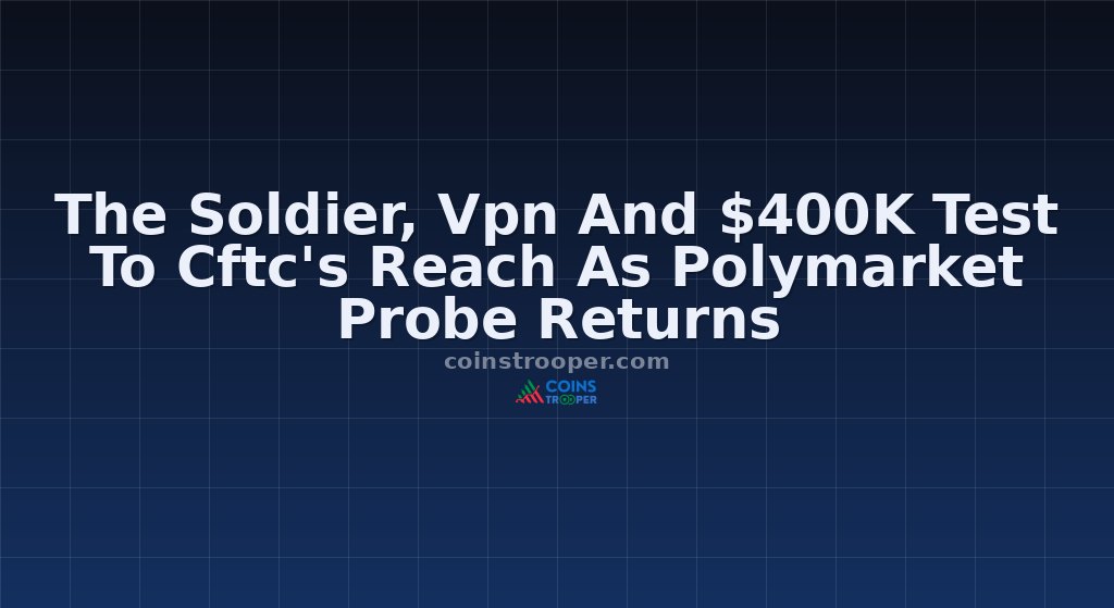 The Soldier, Vpn And $400K Test To Cftc's Reach As Polymarket Probe Returns