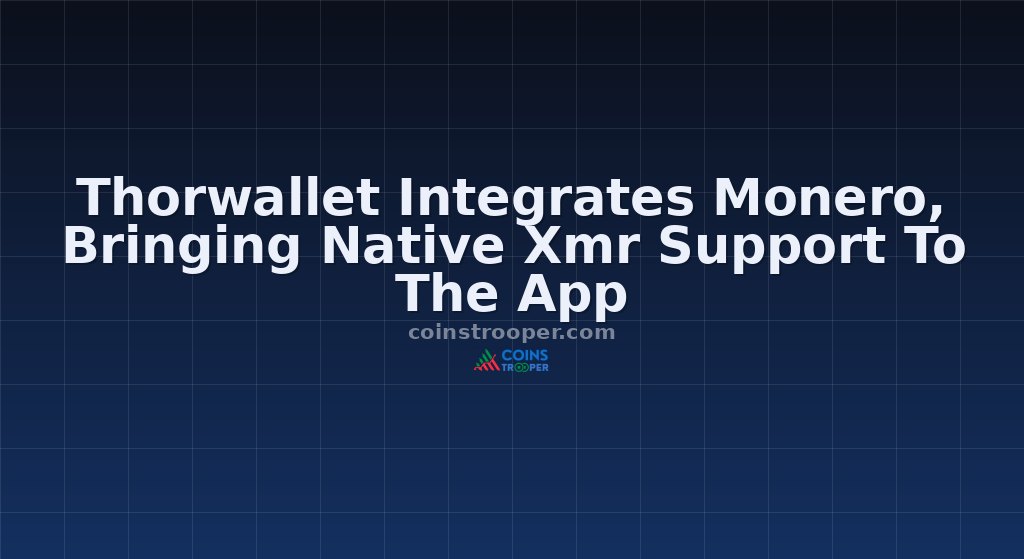 Thorwallet Integrates Monero, Bringing Native Xmr Support To The App