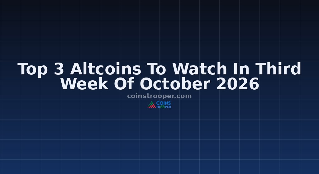 Top 3 Altcoins To Watch In Third Week Of October 2026