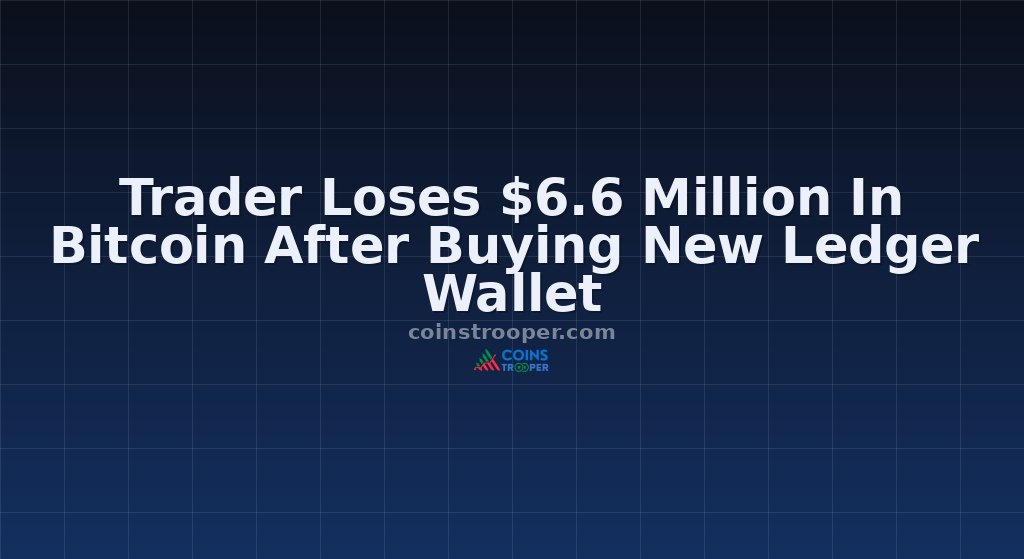 Trader Loses $6.6 Million In Bitcoin After Buying New Ledger Wallet