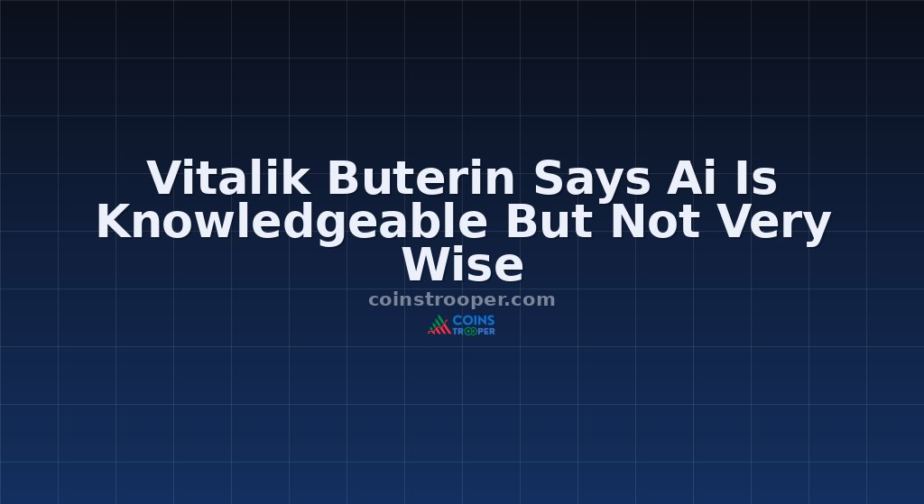 Vitalik Buterin Says Ai Is Knowledgeable But Not Very Wise