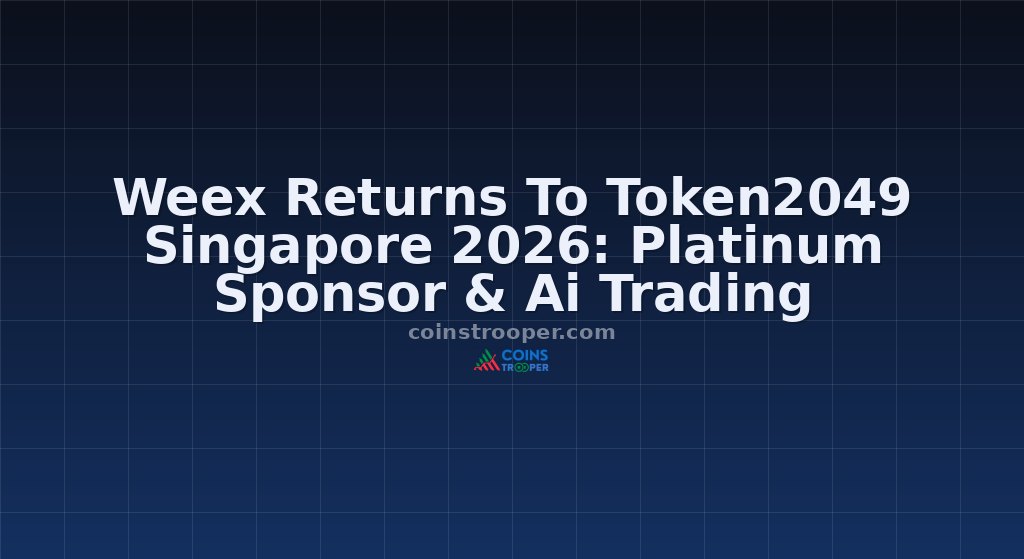 Weex Returns To Token2049 Singapore 2026: Platinum Sponsor & Ai Trading