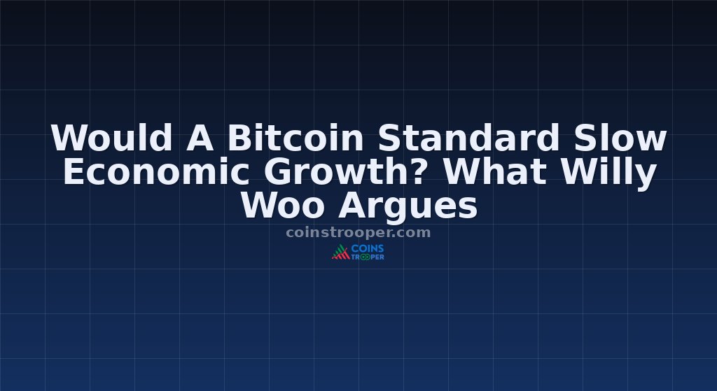Would A Bitcoin Standard Slow Economic Growth? What Willy Woo Argues