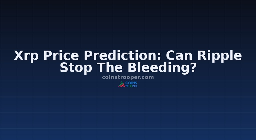 Xrp Price Prediction: Can Ripple Stop The Bleeding?