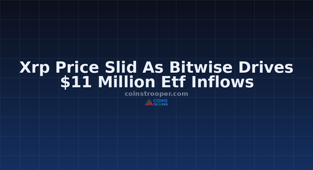 Xrp Price Slid As Bitwise Drives $11 Million Etf Inflows
