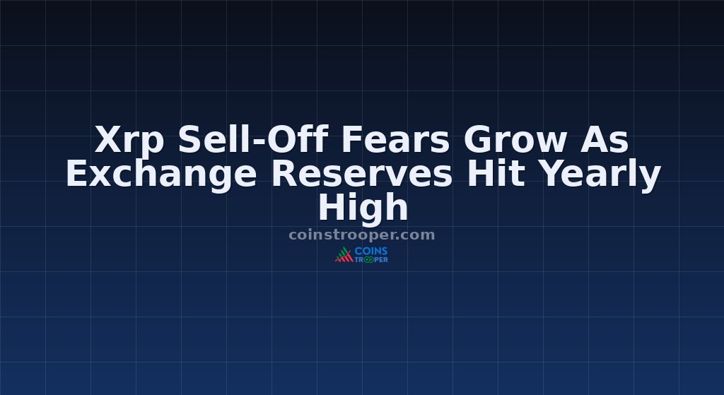 Xrp Sell-Off Fears Grow As Exchange Reserves Hit Yearly High