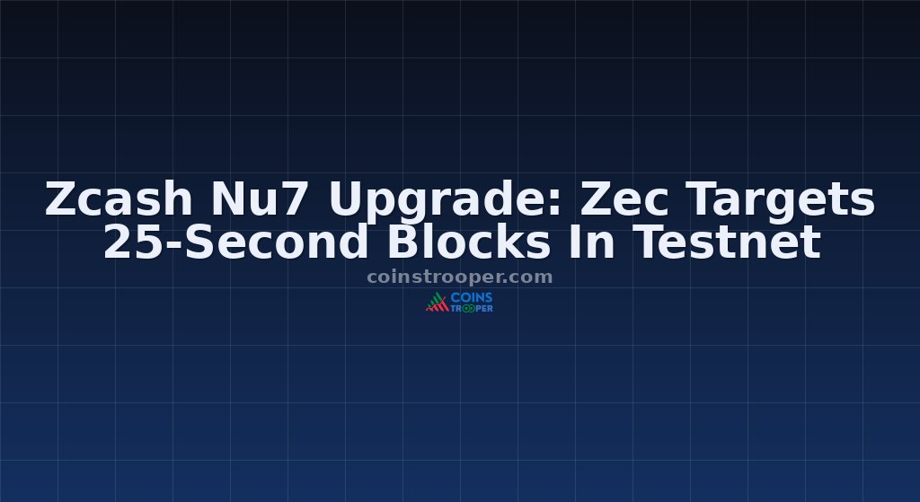 Zcash Nu7 Upgrade: Zec Targets 25-Second Blocks In Testnet