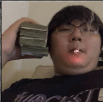 Rich Chinese guy with cigarette logo